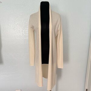Neiman Marcus Long cashmere cardigan size M, cream, open front